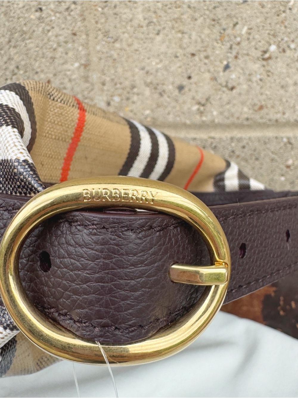 Burberry Mini Highlands Duffle Bag in Sand Beige and Brown Leather Trim - Picture 6 of 8
